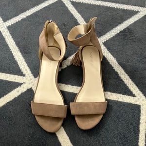 Nine West Brown Open Toe Block Ankle Strap Heels Size 8 Women’s